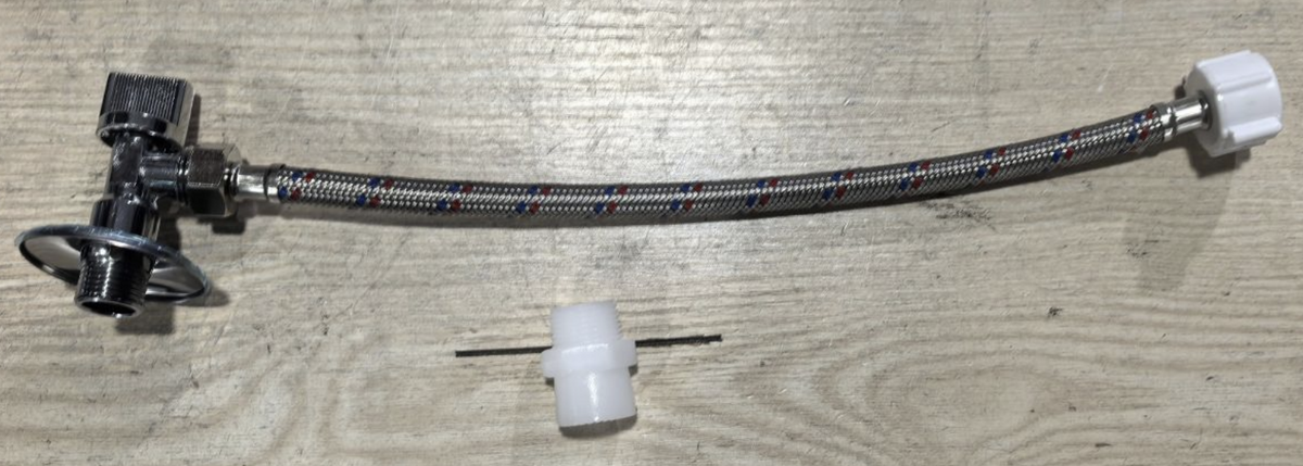 Kit Llave Angular con Flexible 1/2" x 7/8" 35 cm Cromado - 1/2" x 7/8" x 35 cm