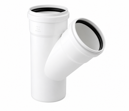 Vee de PVC Sanitario 45° (alcantarillado, 40–160 mm)